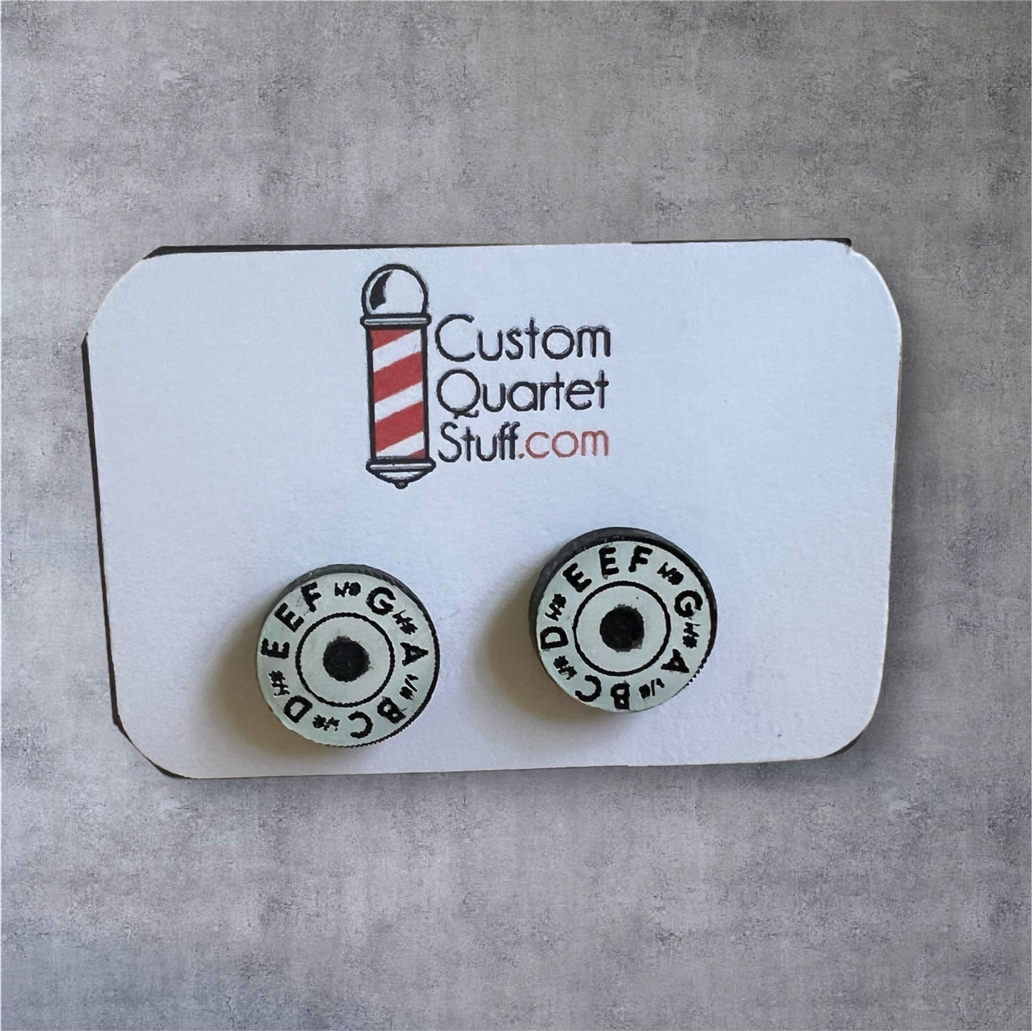 Sterling Silver and Wood - Painted Barbershop Earrings