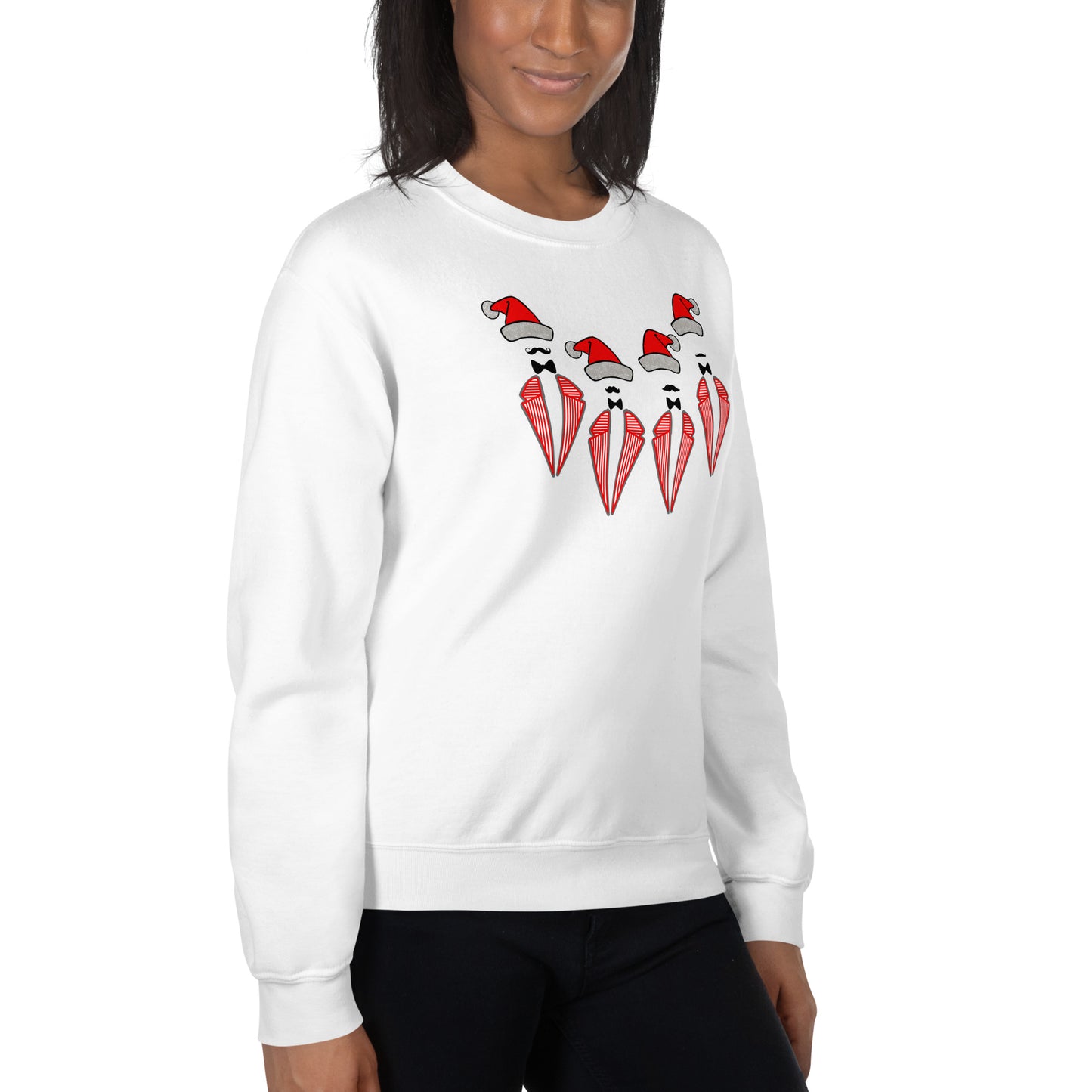 Ugly Christmas sweater- Quartet Santa Hats Regular Fit