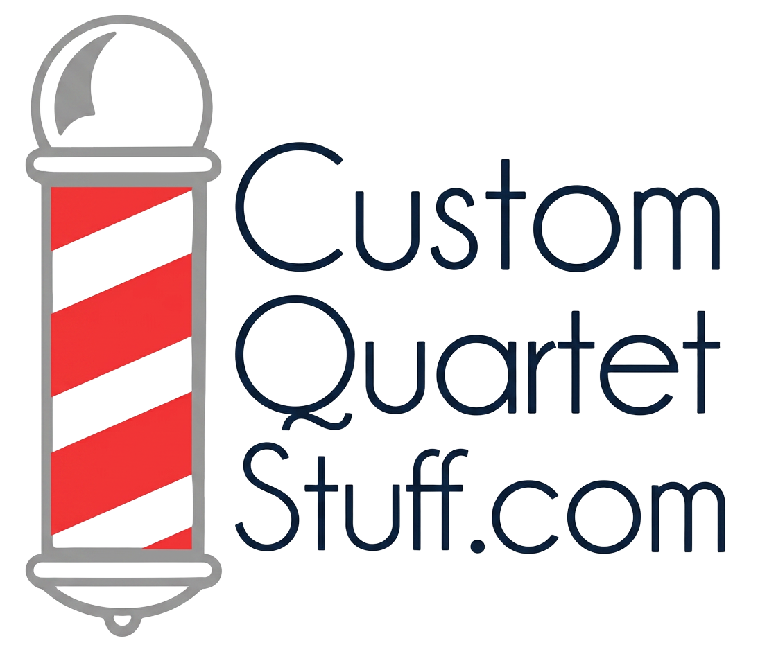 Custom Quartet Stuff barber pole logo