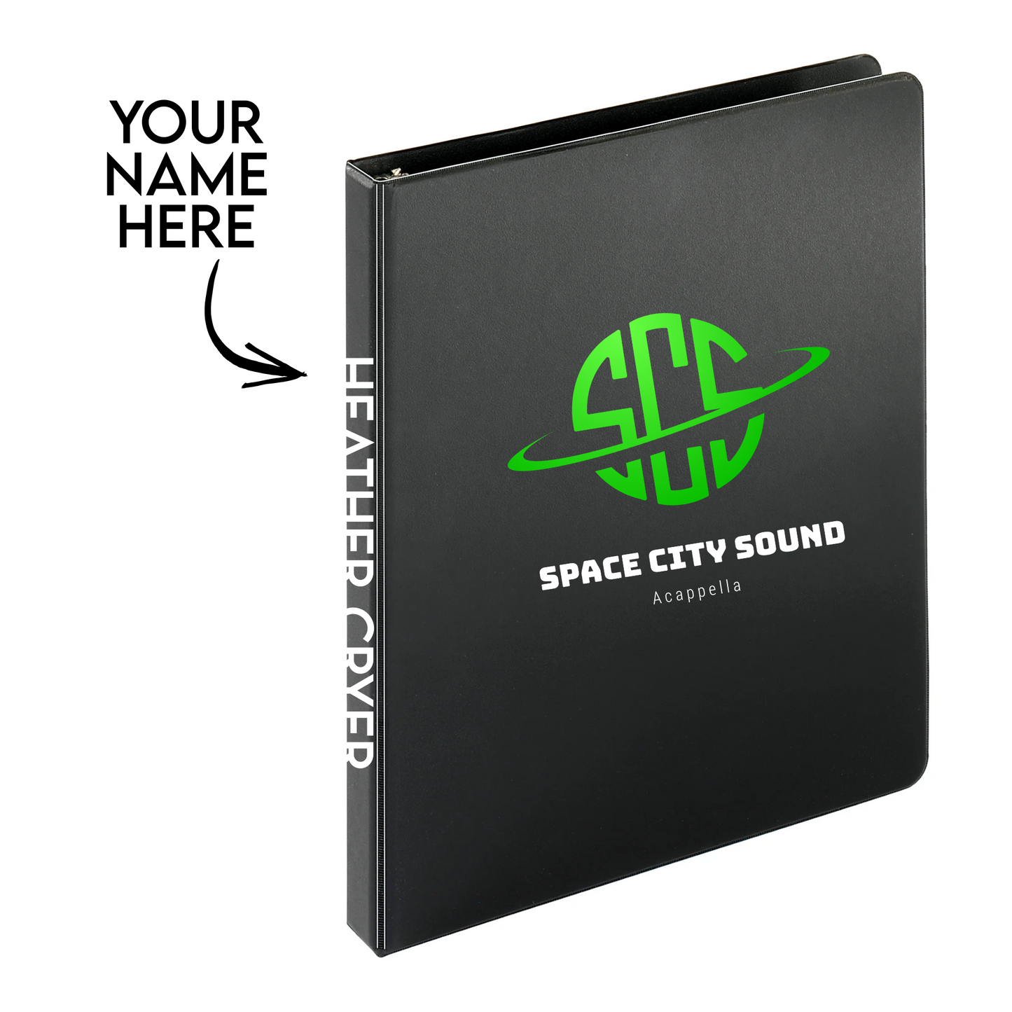 Space Kitty Sound - 1-inch Round Ring Binder, Standard 3 Ring Binder