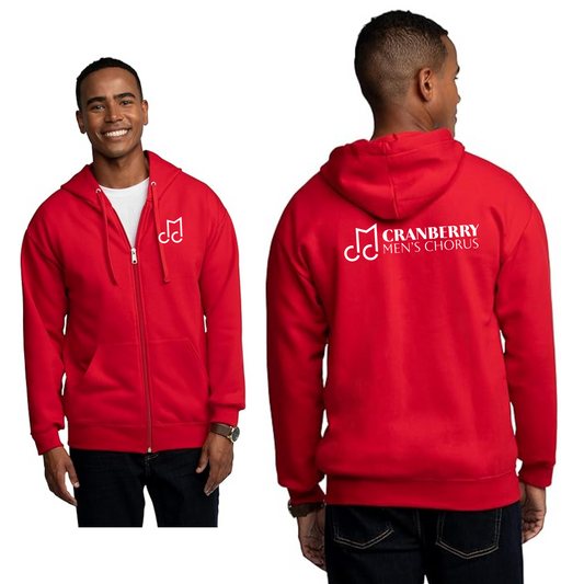 Cranberry Men's Chorus - Printed Fruit of the Loom Unisex Adult EverSoft Fleece Full Zip Hoodie Sweatshirt