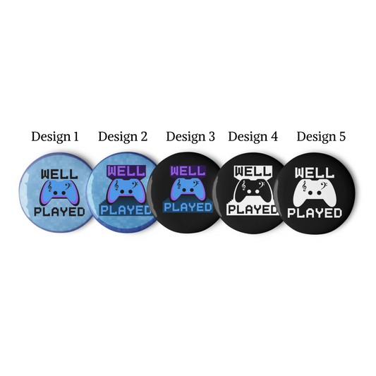 Well Played - Set of 10 buttons