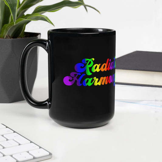 Radiate Harmony - Printed Black Glossy Mug