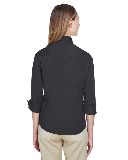 NED - Fitted - Embroidered Devon & Jones Perfect Fit™ 3/4-Sleeve Stretch Poplin Blouse