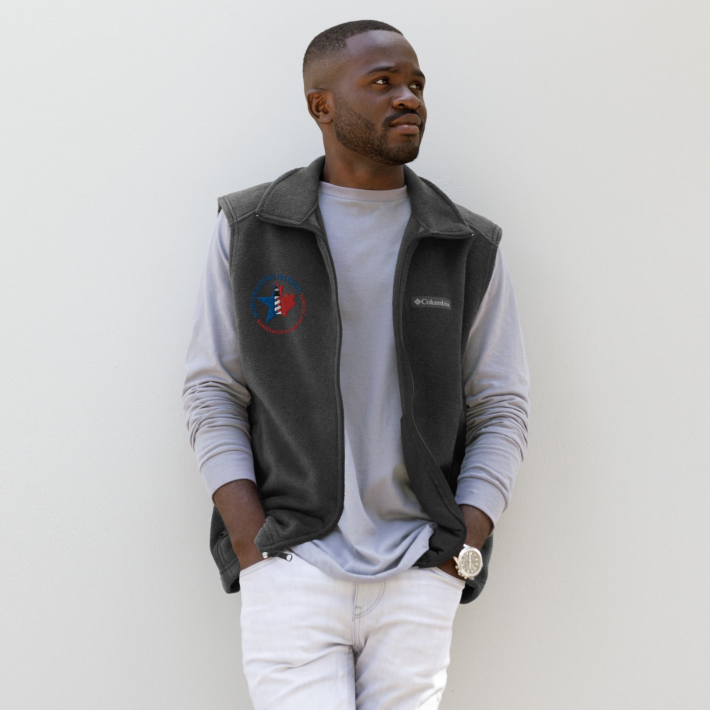 NED - Embroidered Relaxed fit Columbia fleece vest