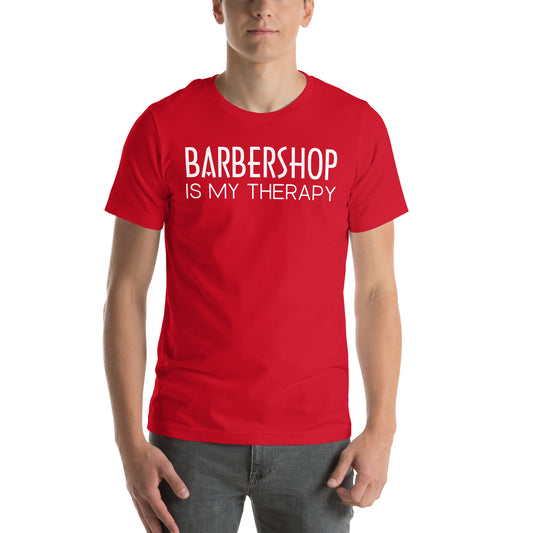 Barbershop is my therapy - printed Unisex t-shirt