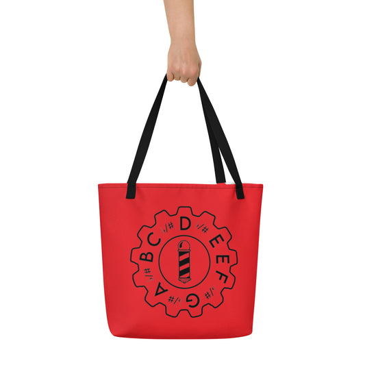 Large Tote Bag with tombo inspired pitch pipe print
