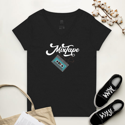 MixTape - Cassette Love: Women’s recycled v-neck t-shirt