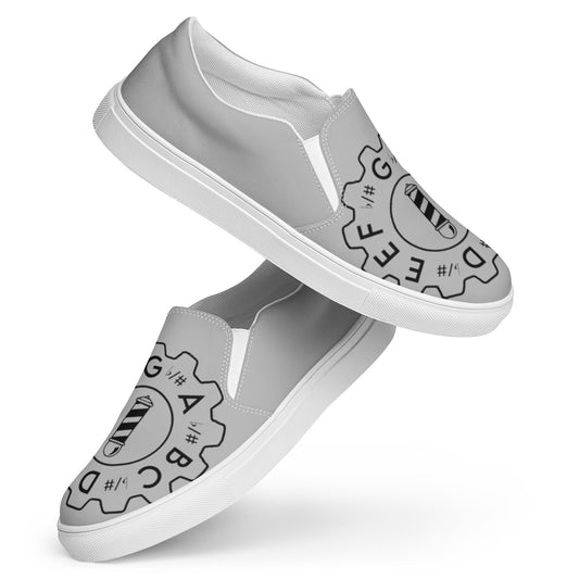 Women’s slip-on canvas shoes with tombo inspired pitch pipe print
